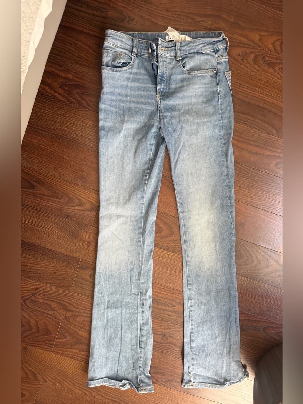 Zara Faded Light Blue Straight-Leg Jeans